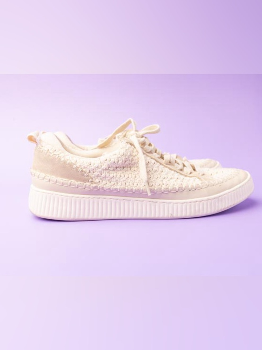Dolce Vita Cream Woven Platform Sneakers